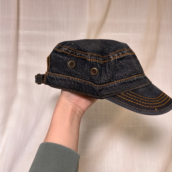 Accessories - SOLD Y2K Denim Messenger Newsboy Train Cap Hat
